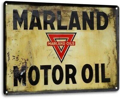 Garage Shop Logo - MARLAND MOTOR OIL Logo Garage Shop Auto Retro Vintage Wall Decor