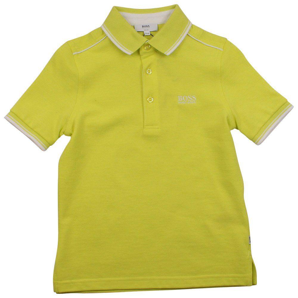 Lime Green Polo Logo - Boss Polo T-shirt Lime Green - Boys from Designer Childrenswear UK