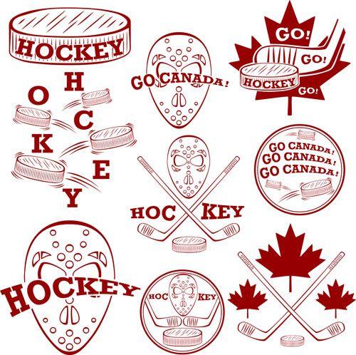 Canada Hockey Logo - Canada hockey logos vector set free download