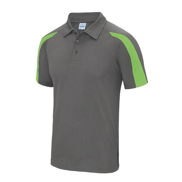 Lime Green Polo Logo - Adults Contrast Polo Shirts: Contrast Cool Polo Shirt Charcoal Grey ...