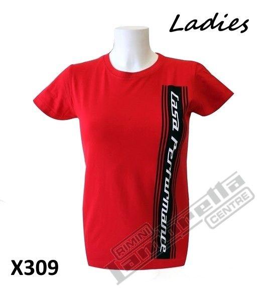 Red Vertical Logo - SPECIAL OFFER! Ladies red 'Casa Performance' T-shirt with vertical ...
