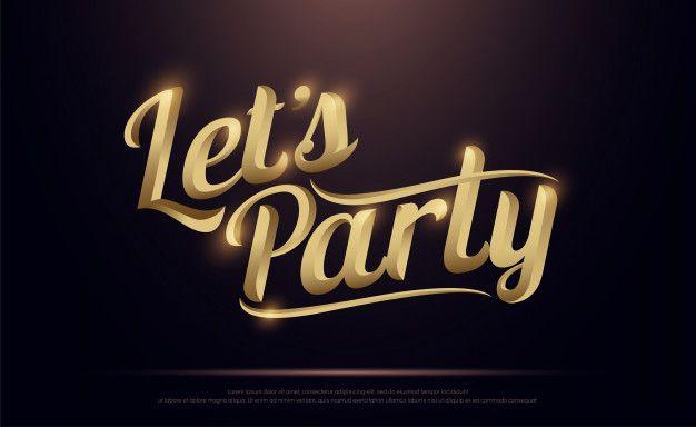 Party Logo - Let's party golden logo Vector | Premium Download