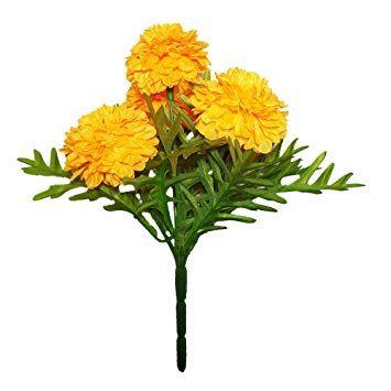 Marigold Flower Logo - GoodGoodsThailand, Thai Artificial Yellow Marigold Bunch