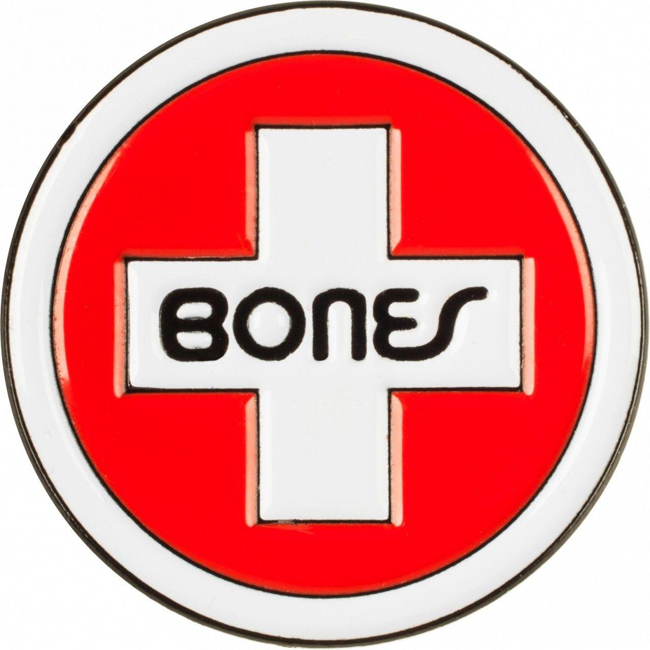 Bones Logo - Bones Swiss Circle Cross Logo Lapel Pin