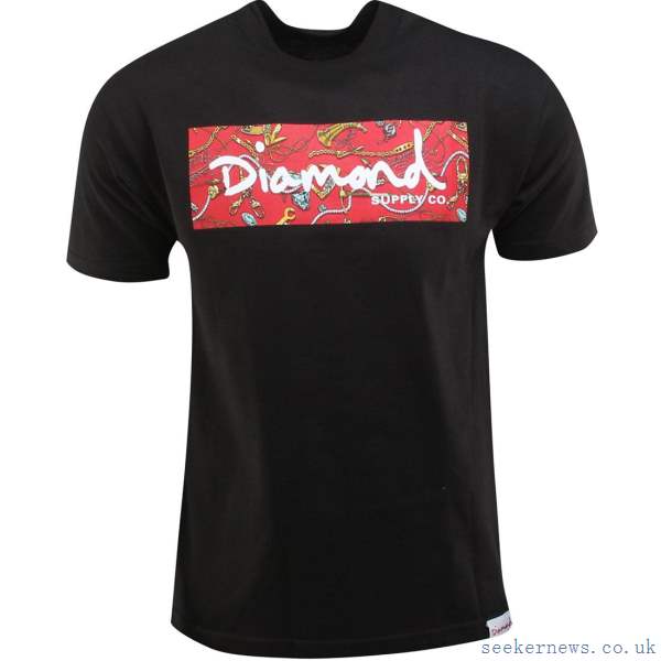Black Diamond Fashion Logo - Fashion Pioneer Black Diamond Co Low Life Box Logo Tee C14Dpa05Blk ...