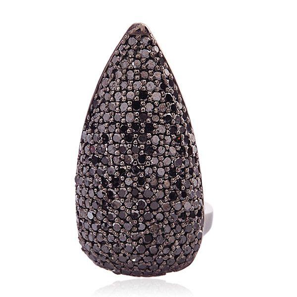 Black Diamond Fashion Logo - Valentine Sale 925 Sterling Silver Designer Nail Ring Pave Black ...