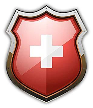 Swiss Cross Logo - Zirni Coat Of Arms Swiss Cross Symbol Shield Sticker