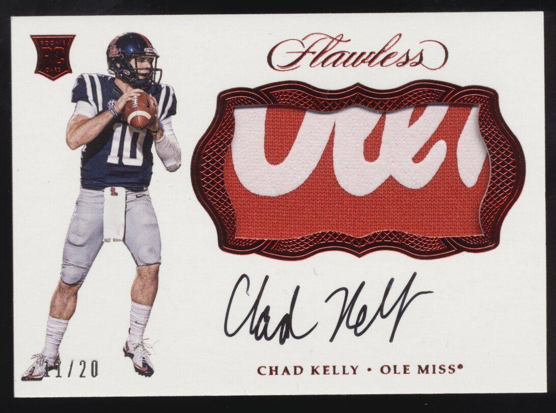 Red RC Logo - Panini Flawless Chad Kelly Logo Patch Red RC Auto Autograph /20