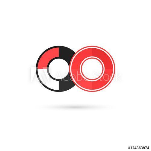 10 Red Circles Logo - Logo, Two Circles Red White Black And Red Colors. Isolated On White