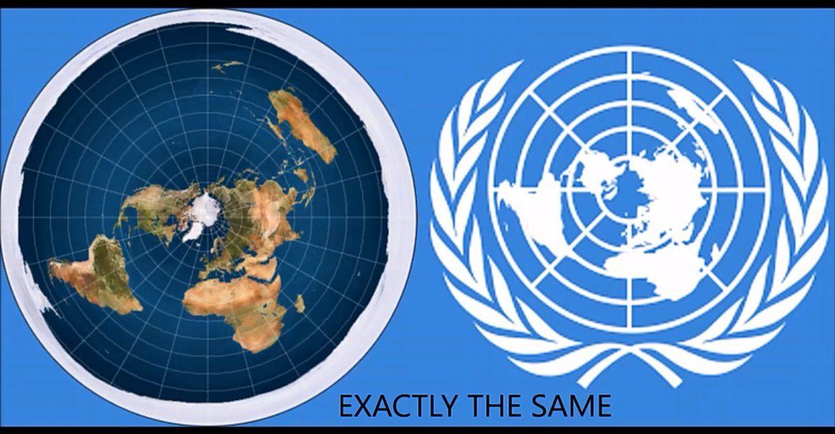 United Nations Flat Earth Logo - Flat Stuff United Nations Flag & The Flat Earth Map