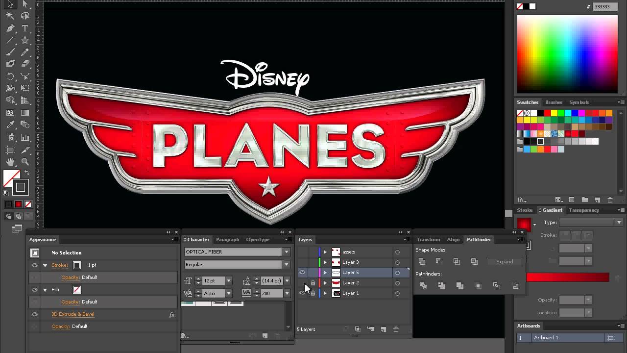 Disney Planes Logo - Disney Planes Logo Tutorial Adobe Illustrator Pt2 - YouTube