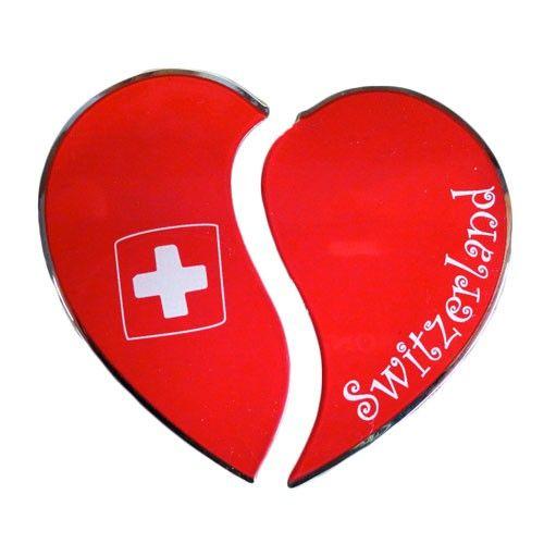 Swiss Cross Logo - Cotfer Red heart-shaped magnet with swiss cross | Swiss is Good