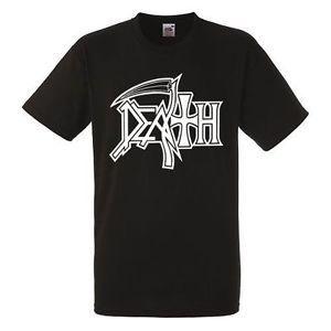 Death Logo - Death Logo Mens Black Rock T Shirt NEW Sizes S XXXL