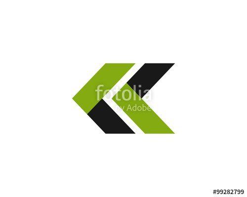 Two Arrows Logo - Abstract Shape Two Arrows, K Letter Logo Stock image and royalty