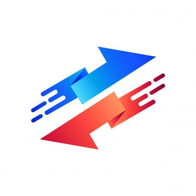 Two Arrows Logo - Two way arrows logo template Vector | Premium Download