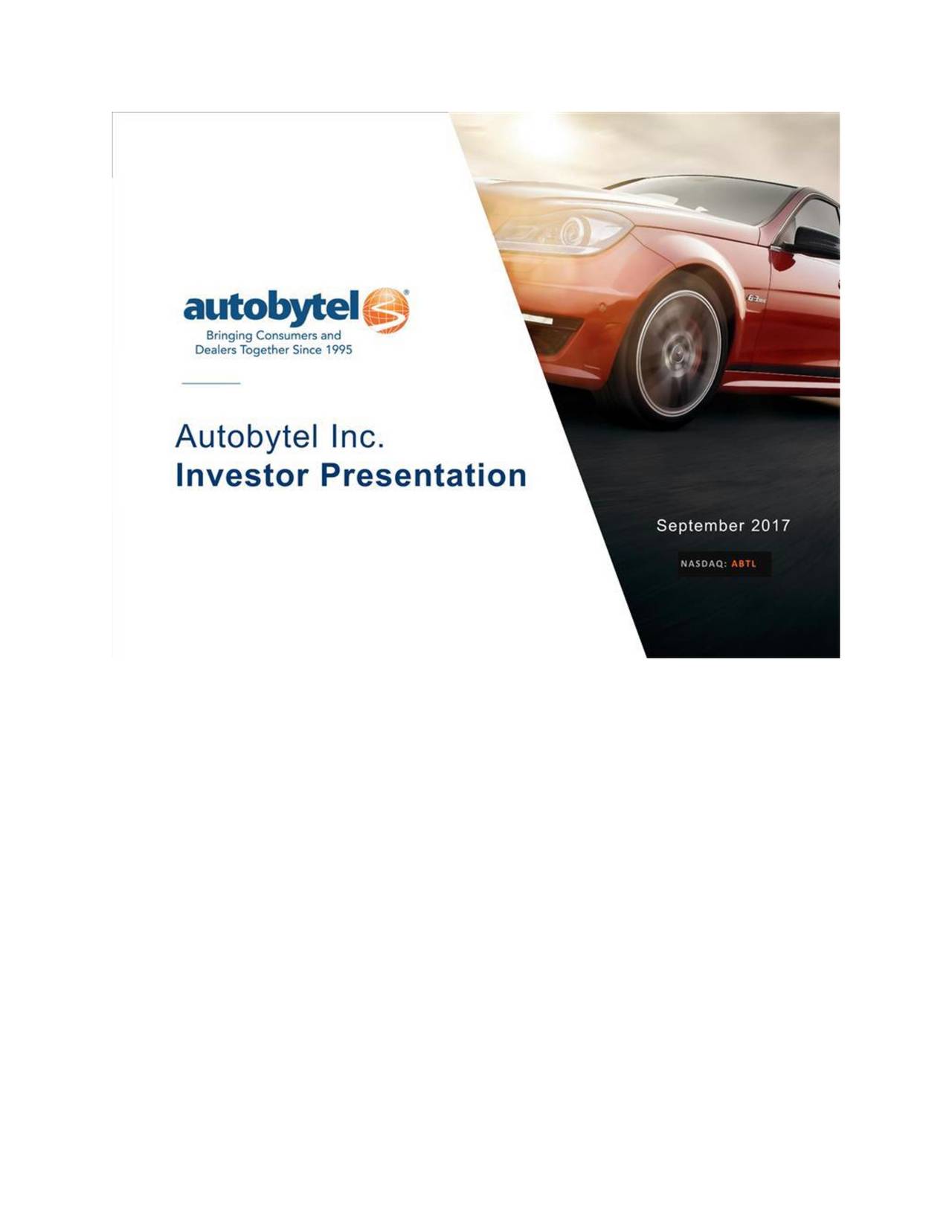 Autobytel Logo - Autobytel (ABTL) Presents At 6th Annual Liolios Gateway Conference ...