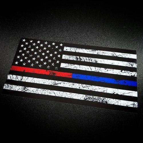 Blue and Red Stripe Logo - AMERICAN FLAG Rustic Red & Blue Stripe - Sticker