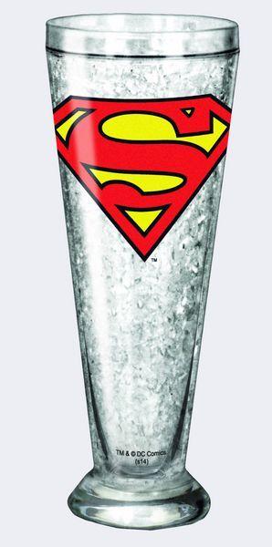 Clear Superman Logo - Superman S Chest Logo Clear Acrylic Double Walled Freezer Pilsner Glass