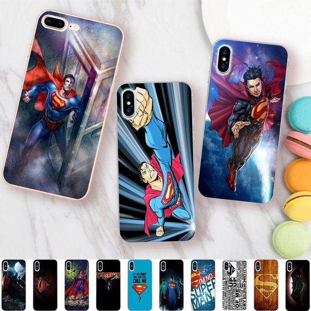 Clear Superman Logo - Minason Superman Logo Case For IPhone X 5 5S XR XS Max 6 6S 7 8 Plus Cover Clear Capas Soft Silicone Phone Fundas Capinha Coque In Half Wrapped Case