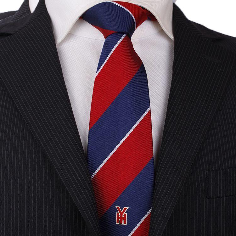 Blue and Red Stripe Logo - Large companies blue and red stripe paid uniform logo necktie ...