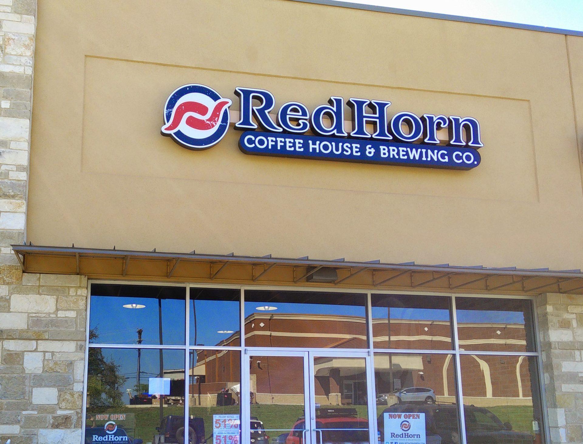Red Horn Logo - Red Horn Coffee House & Brewing Co - TX Brewpub Profile