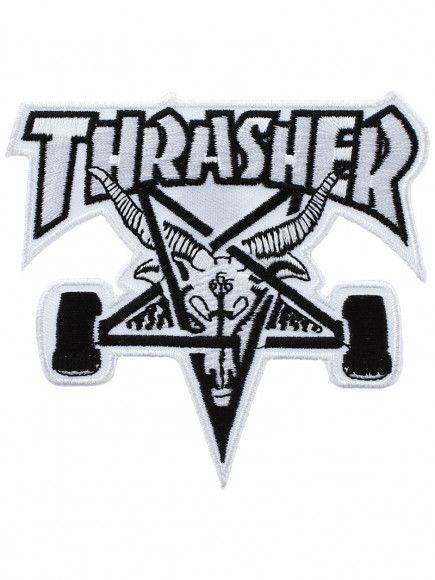Thrasher Goat Logo - Thrasher Skate Goat White Patch