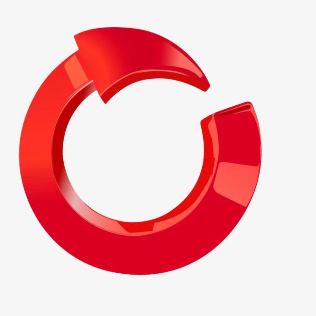 Red Circle Arrow Logo - Red Three-dimensional Arrow Circle, Arrow Vector, Circle Vector, Red ...