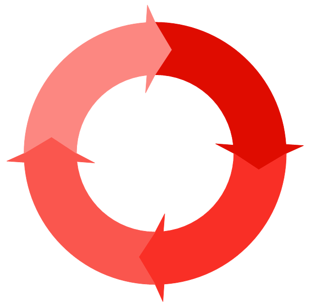 Red Circle Arrow Logo - Circular arrows diagrams stencils library. Circular arrows