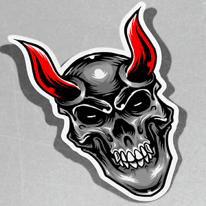 Red Horn Logo - Devil Head Red Horn Vinyl Sticker Decal Window Car Van Bike 2972