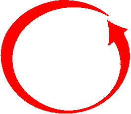Red Circle Arrow Logo - Present and past tenses