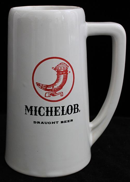 Red Horn Logo - Rare 1950's Michelob Draught Beer Ceramic Mug with Red Horn Logo