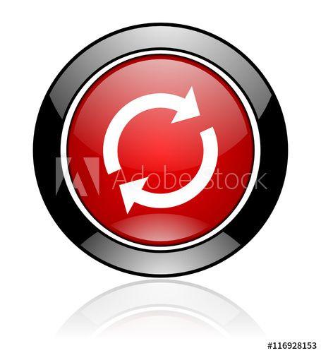 Red Circle Arrow Logo - Red and black glossy round reload vector icon. Modern design circle ...
