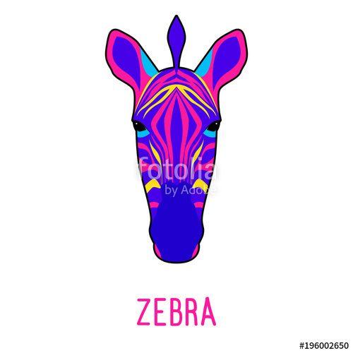 Google Funny Childish Logo - Abstract cartoon zebra portrait. Funny childish zebra head isolated ...