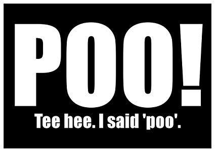 Google Funny Childish Logo - Sticker Decal Tee Hee I Said Poo Cute Funny Childish