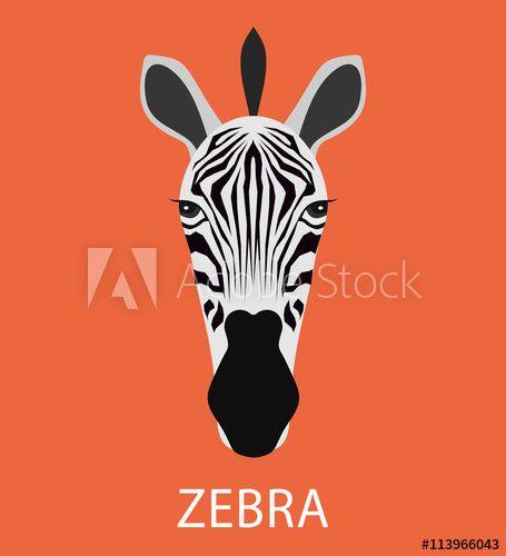 Google Funny Childish Logo - Abstract cartoon zebra portrait. Funny childish zebra head isolated