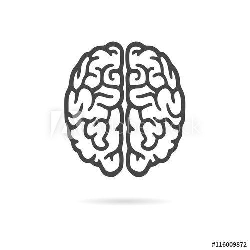 Brain Logo - Brain icon, Brain Logo silhouette this stock vector