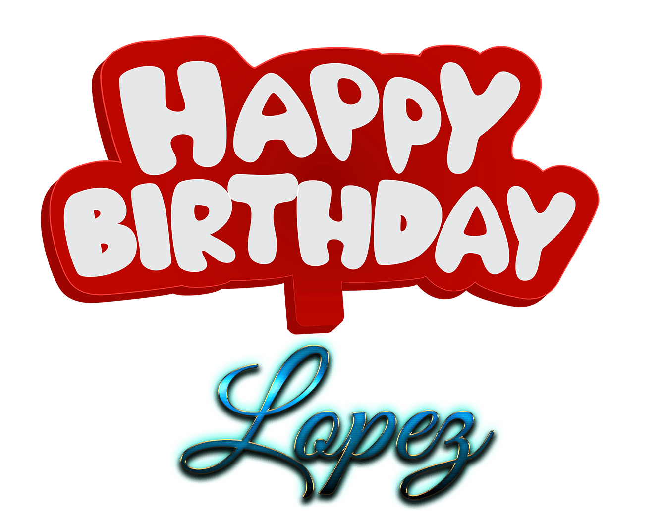 Lopez Name Logo - Lopez Happy Birthday Name Logo