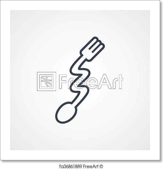 Black and White Chain Restaurant Logo - Free art print of Spoon and fork logo theme. Spoon and fork ...