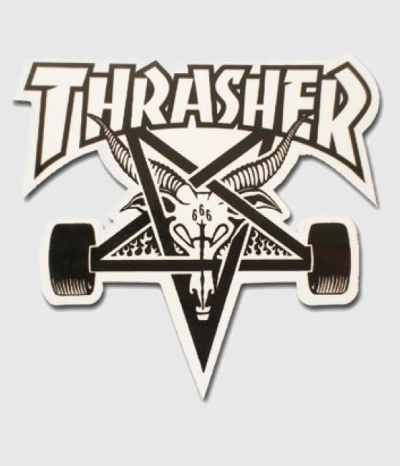 Thrasher Magazine Skate Goat Logo - Thrasher Skate Goat Sticker White/ Black – Lariatt