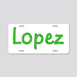 Lopez Name Logo - Last Name Lopez Aluminum License Plates - CafePress