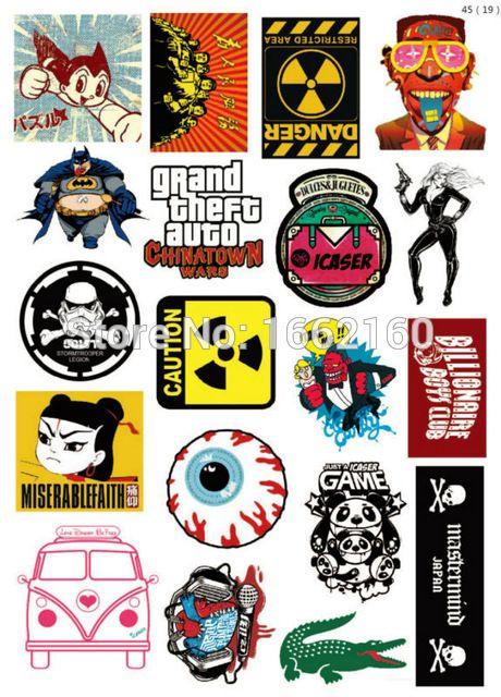 Surpeme Cartoon Logo - A4 Size Supreme Logo Cartoon Skateboard Luggage Car Bike Vinyl ...