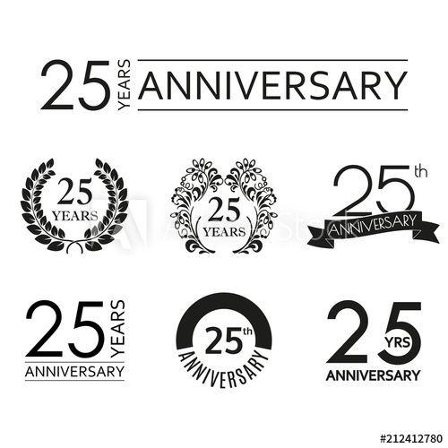 Celebration Logo - 25 years anniversary icon set. 25th anniversary celebration logo ...
