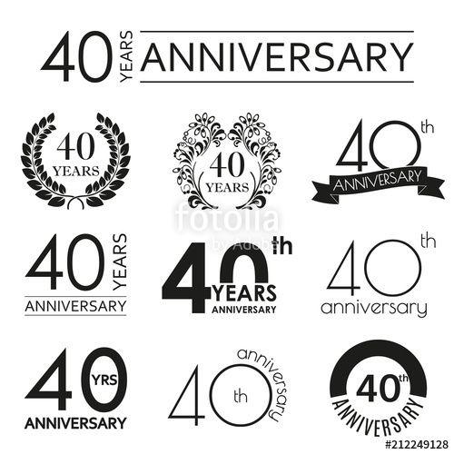 Celebration Logo - 40 years anniversary icon set. 40th anniversary celebration logo ...