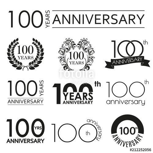 Celebration Logo - 100 years anniversary icon set. 100th anniversary celebration logo ...