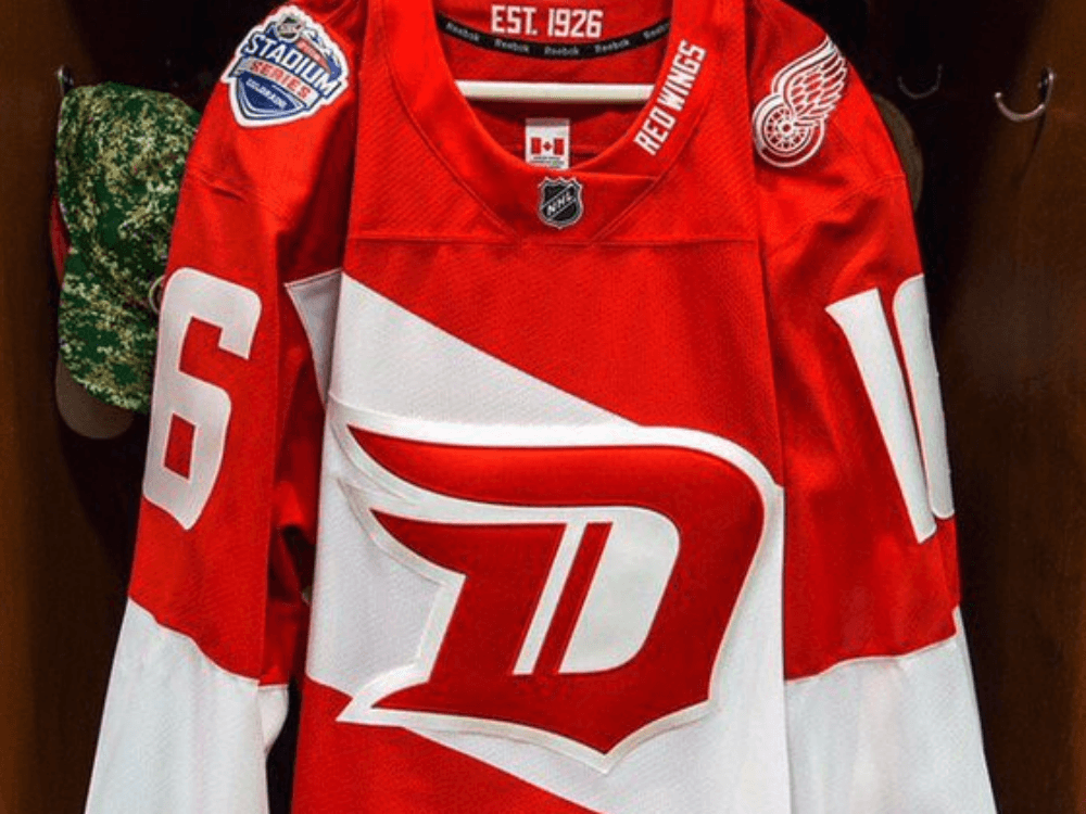 Detroit Red Wings D-Logo Logo - Wings unveil jerseys for outdoor game in Denver | Windsor Star