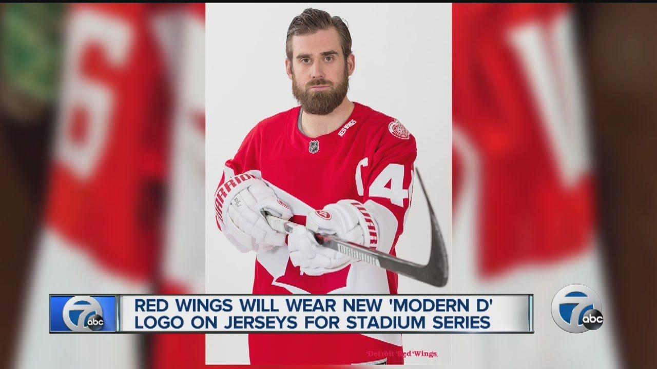 Red Wings D-Logo Logo - Red Wings jersey for Stadium Series features modernized 'D' logo ...