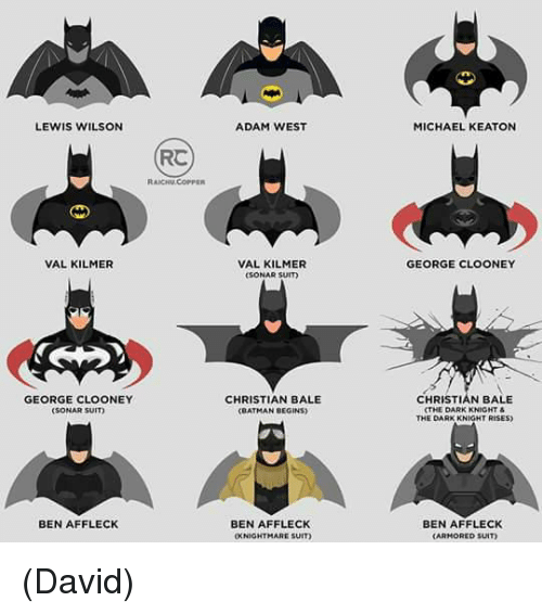 Ben Affleck Batman Logo - LEWIS WILSON VAL KILMER GEORGE CLOONEY SONAR SUIT BEN AFFLECK
