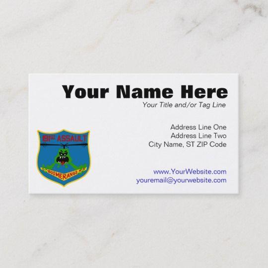 Company with Two Boomerangs Logo - 191st AHC Boomerangs Patch-only Business Card | Zazzle.com