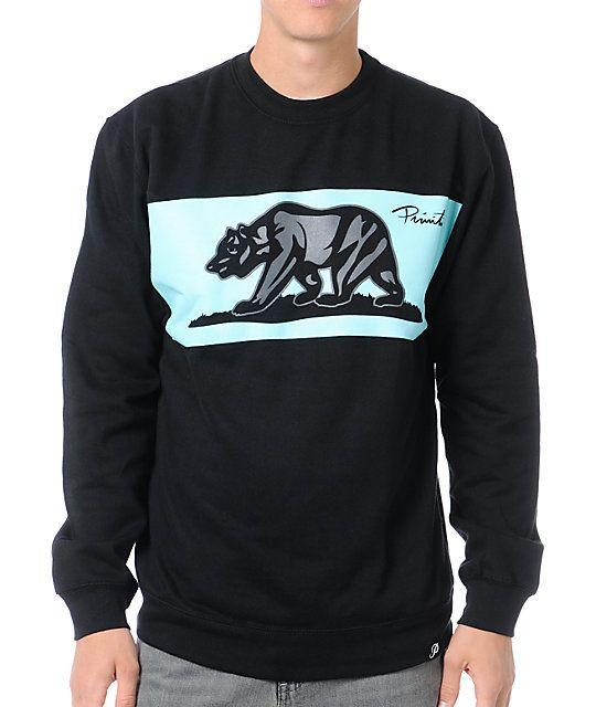 Primitive Bear Logo - Primitive Bear Black Crew Neck Sweatshirt | Zumiez