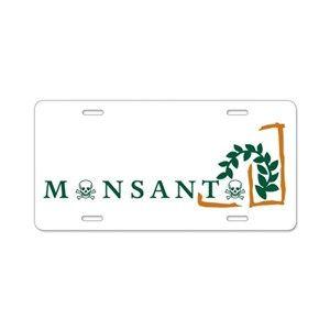 Monsanto Oval Logo - No Gmos Aluminum License Plates - CafePress